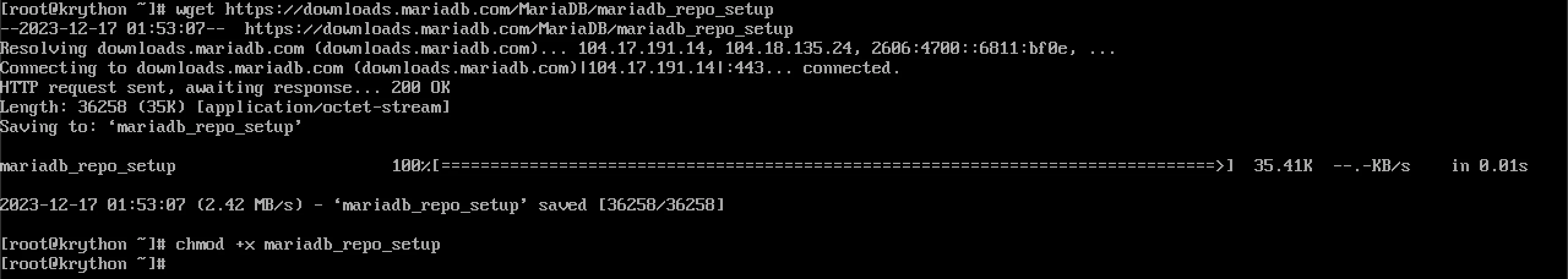 Setting up MariaDB Repository